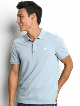 Stretch-cotton branded solid polo