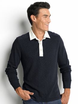 Slub-cotton long-sleeve rugby shirt