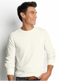 Slub-cotton long-sleeve crewneck