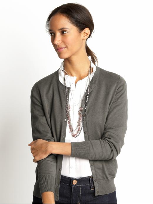 Banana Republic Cotton/cashmere crewneck cardigan