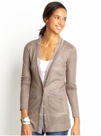 Heritage mesh-trim cardigan