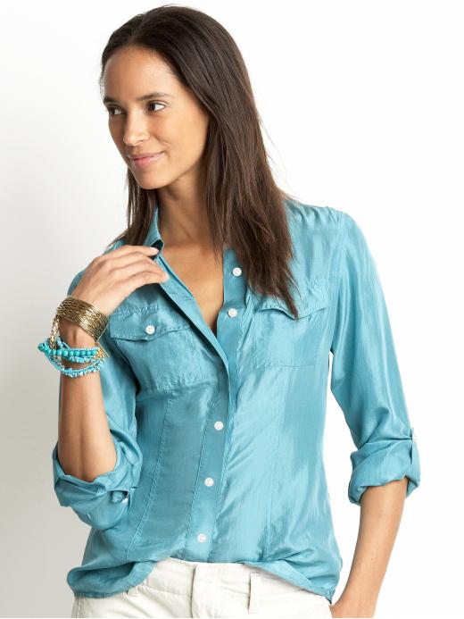 Banana Republic Washed silk military shirt