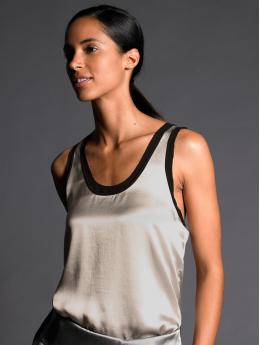 BR Monogram chiffon-trim tank