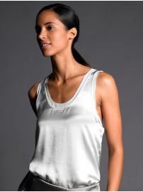 BR Monogram chiffon-trim tank