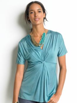 Gathered drape knit