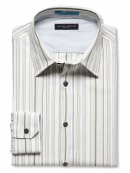 Slim fit variegated-stripe shirt