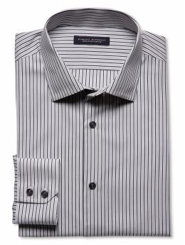 Slim fit non-iron neutral-stripe shirt