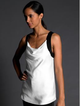 BR Monogram silk cross-back top