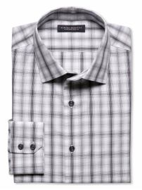 Slim fit non-iron shadow plaid shirt