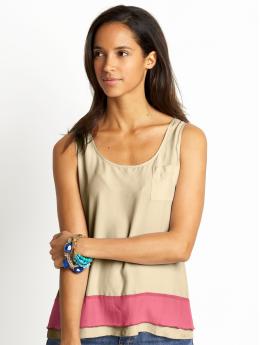 Silk racerback color-block tank