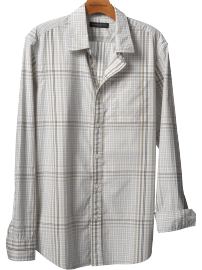 Slim fit windowpane plaid shirt