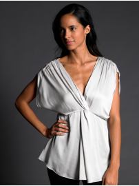 BR Monogram silk draped tunic