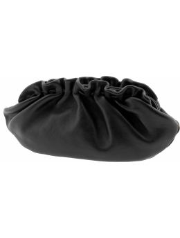 Leather gathered clutch