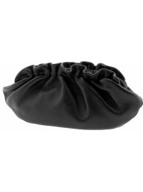 Leather gathered clutch