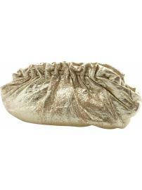 Leather gathered clutch