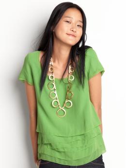 Short-sleeve tiered top