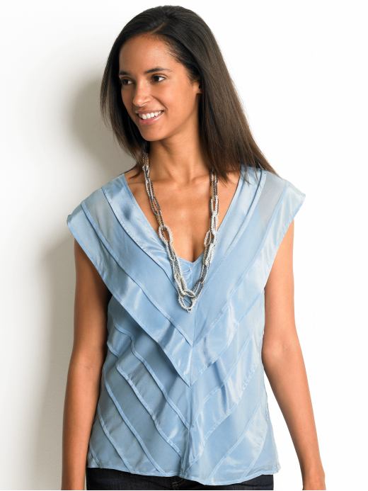 Banana Republic Silk tiered blouse