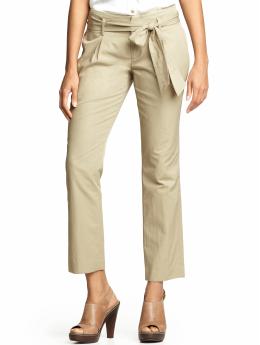 Tie-waist cropped pant