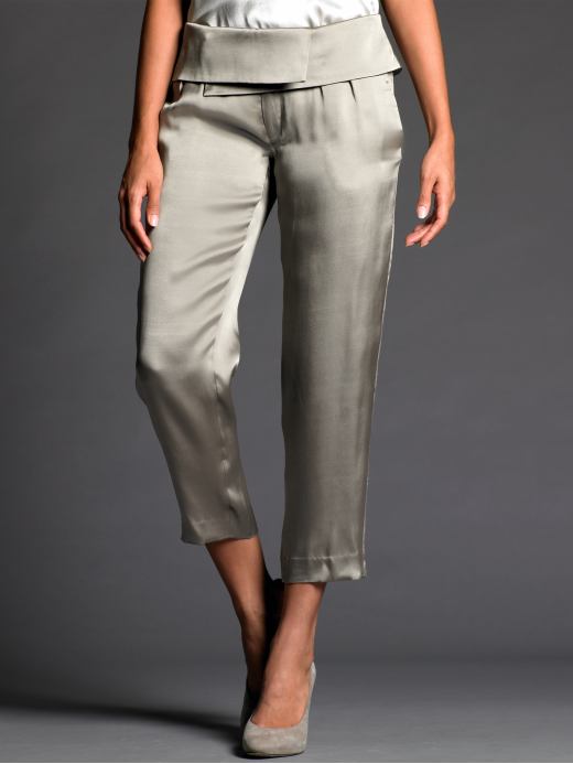 BR Monogram silk cropped pant