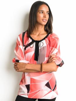Silk Drawstring Printed Blouse Silk Drawstring Printed Blouse