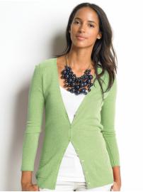Sweetheart exposed-seam cardi