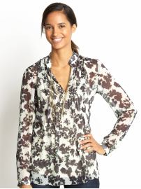 Petite silk floral tunic
