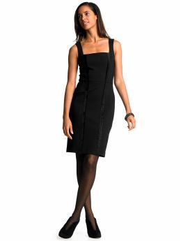 Petite satin-trim sheath dress