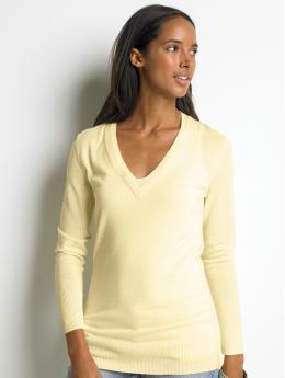 Petite silk-blend double-trim sweater