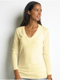 Petite silk-blend double-trim sweater