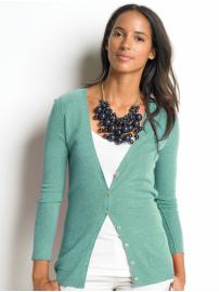 Petite sweetheart exposed-seam cardi