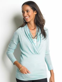 Petite lightweight wool hidden pocket sweater