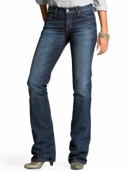 Petite boot-cut dark wash jean