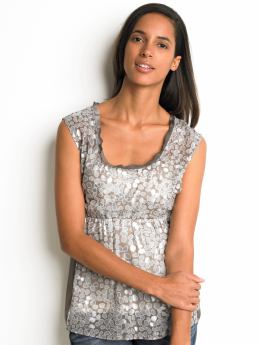 Petite heritage shimmer-print blouse