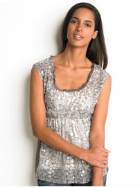 Petite heritage shimmer-print blouse