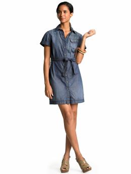 Women's tall: chambray shirtdress tall women's clothing