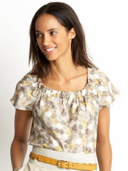 Tall silk honeycomb blouse