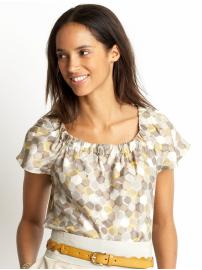 Tall silk honeycomb blouse
