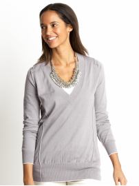 Heritage cotton/cashmere v-neck sweater