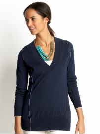 Heritage cotton/cashmere v-neck sweater