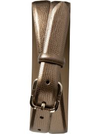 Leather snake-embossed belt