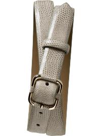 Leather snake-embossed belt