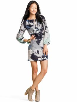 Silk retro tunic dress