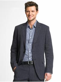 Modern fit linen two-button suit blazer