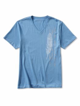 Cotton 'feather' graphic v-neck tee