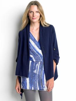 Petite tab-sleeve cardigan