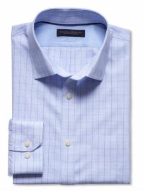 Classic fit non-iron checkered-plaid shirt