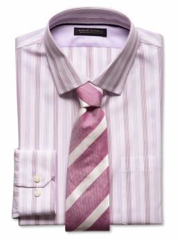 Classic fit non-iron shadow-stripe shirt