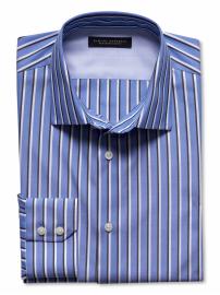 Slim fit non-iron contrast-stripes shirt