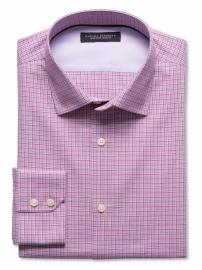 Slim fit non-iron graphic-check shirt