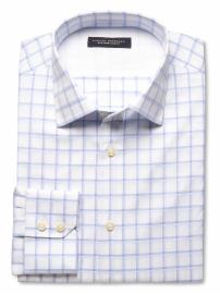 Slim fit non-iron wide-check shirt
